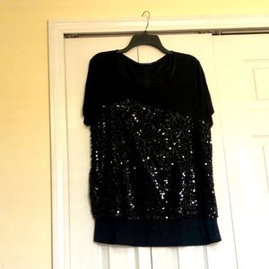 APT. 9 PRETTY SEQUINS SHIRT SIZE LARGE